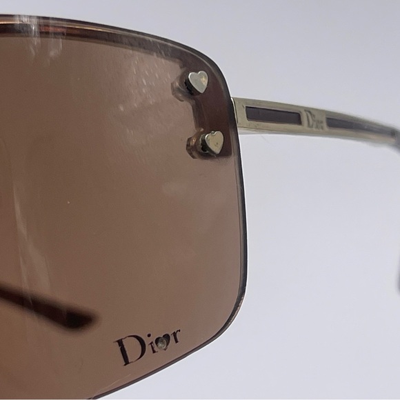 AUTH DIOR CHARM1 vintage sheer Y2K sunglasses rimless brown - Picture 5 of 12
